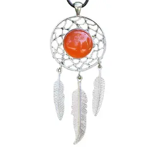 SUXUAN Jewelry Factory Crystal Stone Agate Dream Catcher Necklace Pendant Natural Stone Dream Catcher Wind Chimes Quartz Jewelry
