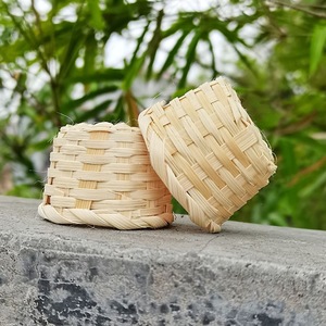 Bamboo Woven <b>Baskets</b> Small Round Natural For <b>Storage</b> Desk Organizer Eco Friendly Craft Decor Living Room Office Use - Product Image 3