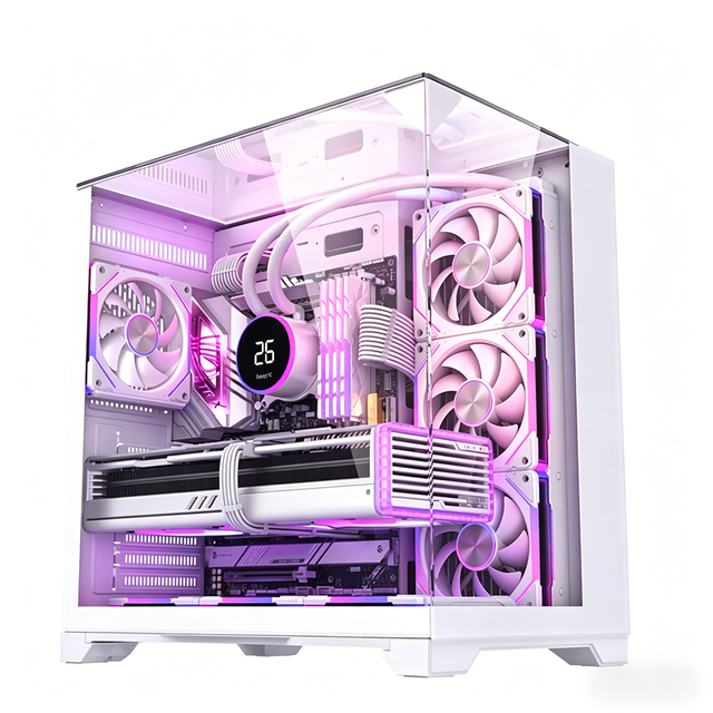 AntarcChill PC Case with ARGB Fans Gaming ATX Mid Tower Tempered Glass High Airflow