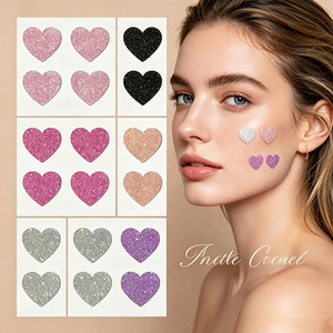 Patchs hydrocolloïdes anti-acné en forme <span class=keywords><strong>de</strong></span> cœur pêche rose scintillant, patchs invisibles multicolores en forme <span class=keywords><strong>de</strong></span> cœur pêche, ornés <span class=keywords><strong>de</strong></span> patchs anti-acné étincelants - Product Image 1