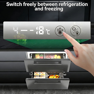Congélateur-réfrigérateur <span class=keywords><strong>encastrable</strong></span> sous comptoir 122L, portable, sans givre, en acier inoxydable, faible niveau sonore, pour usage domestique et hôtelier, <span class=keywords><strong>petite</strong></span> taille - Product Image 5
