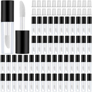 Tubes de rouge à lèvres vides ronds de 5 ml avec grand applicateur, bouchon à vis, applicateur épais à patte de pie, sérigraphie, contenant cosmétique, marque privée - Product Image 1