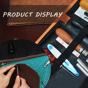 D & D Kit de artesanía de cuero profesional, juego de herramientas de costura con agujas de hilo encerado, punzón, cinturones de reparación DIY, fabricación de carteras - Product Image 3