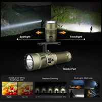 Lampe torche LED rechargeable 13500LM, étanche IP67, zoomable, super lumineuse, portée 1000m, USB Type-C, 32000mAh, personnalisable en usine