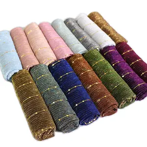 Newest Jersey Cotton Beading Plain Hijab Paillette Scarf Hijab With Rhinestones For Muslim Women