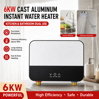 Chauffe-eau électrique instantané intelligent 6KW 220V pour salle de bain et cuisine, sous évier, sans réservoir, pour douche
