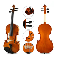 Factory Direct Sales Beginner Cheap Practice of 4/4 Size Basswood Violin With Bow Violin case