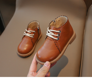 Botas de Tobillo Negras de Diseño Moderno para Niñas, con Cordones, Suela de Goma, Calzado de Seguridad Infantil para Invierno, Botas Cortas para Niños - Product Image 3