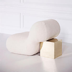 Canapé de <span class=keywords><strong>d</strong></span>étente moderne en <span class=keywords><strong>laine</strong></span> <span class=keywords><strong>d</strong></span>'agneau en <span class=keywords><strong>acier</strong></span> inoxydable touffeté Chaise de loisirs INS Canapé simple pour salle à manger Chambre à coucher pour les salons <span class=keywords><strong>d</strong></span>'hôtel - Product Image 3