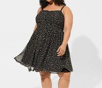 Robe Courte Femme ADYABY à Bretelles Florales et Col Cœur, Mini Robe Cami en Maille avec Buste Froncé, Coupe Skater, Grandes Tailles