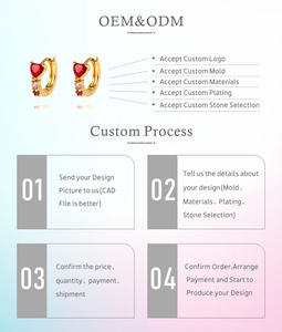 Wholesale Brass Stud <b>Earrings</b> 18K Gold Plated Zircon Summer Waterproof Cute for Women - Product Image 6