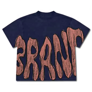 Camisetas personalizadas de gran tamaño DTG Impresión Boxy Cut Cropped Fit Camiseta Boxy Camiseta de alta calidad para hombres - Product Image 2