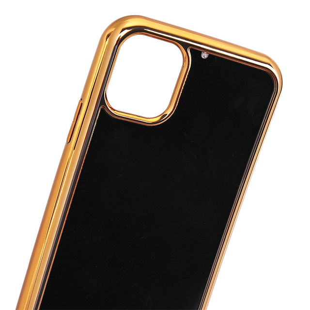 HOCAYU 1.0mm Groove Blank Case with Plated Gold for iPhone 13 12 11 Pro Max Mini XR XS Max 7 8 Plus