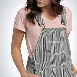 Combinaison de travail unisexe en coton avec bretelles réglables, salopette rayée à manches longues, uniforme, fourniture d'usine OEM - Product Image 2
