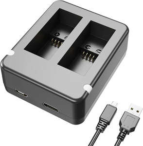 BANGBOBI chargeur de <span class=keywords><strong>batterie</strong></span> double pour Gopro <span class=keywords><strong>Hero</strong></span> 9 10 11 12 Station de chargeur de <span class=keywords><strong>batterie</strong></span> noire avec câble Micro USB - Product Image 6