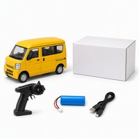 Mini voiture RC RWD Van jouet 2,4 GHz télécommandée, voiture de drift jaune ABS+Métal LED, véhicule à l'échelle 1:10 pour hobby