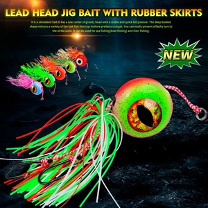<span class=keywords><strong>Leurre</strong></span> de pêche en mer à tête plombée en fer avec tête plombée rouge et streamer barbu pour la pêche à l'appât vivant - Product Image 6