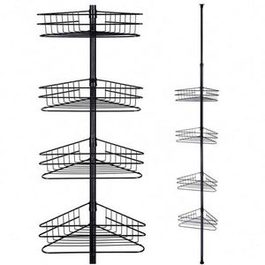 Modern Telescopic Rod Fixed Corner Bathroom Shower Caddies Bath Multi-layer <b>Shelf</b> Storage Combo Organizer <b>Basket</b> for Living Room - Product Image 2