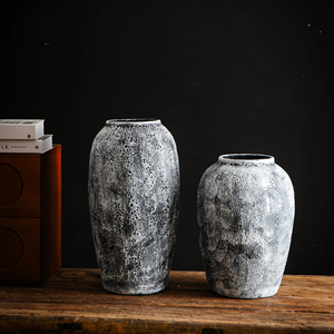 Bình thường hiện đại Retro lớn Gốm sàn đứng Bình gốm nồi trang trí đồ trang trí cho đám cưới phòng khách khô - Product Image 3