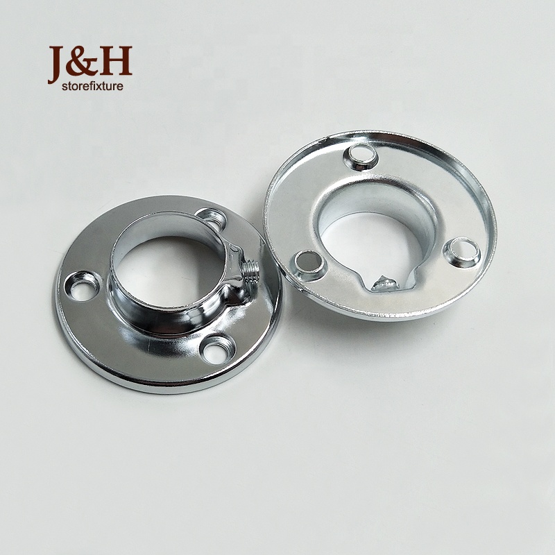 Фитинг для мебельных труб диаметром 16 мм, 19 мм, 25 мм, подставка для труб шкафа, фланцы для стержней шкафа, хромированная стальная труба, Круглый трубчатый фланец