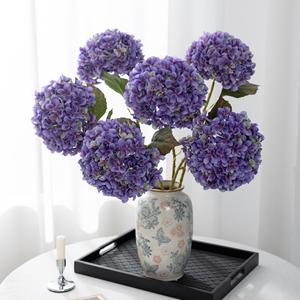 Hortensia Artificial Meng Jie, Tallo Único, Color Morado, Flor de Plástico para Decoración de Mesa de Salón - Product Image 1