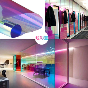 1.38*30M kính nhà kính trong suốt bao gồm đầy màu sắc rực rỡ màu xanh trang trí Sticker cầu vồng dichroic cửa sổ Tint phim - Product Image 4