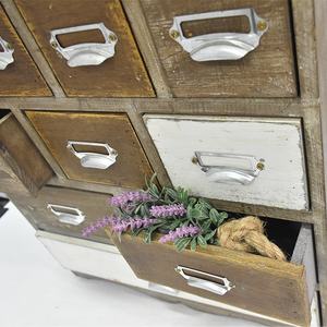 Rustic Wood <strong>Mini</strong> Trinket Desk Organizer Wooden Chest Storage Cabinet With Many <strong>Drawers</strong> - Product Image 3