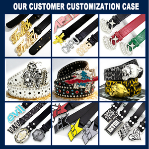 Ceinture en cristal brillant personnalisée à faible MOQ, ceinture créative de designer avec logo en strass argenté, <span class=keywords><strong>boucle</strong></span> en métal pour ceinture ODM OEM avec huile d'étanchéité - Product Image 5