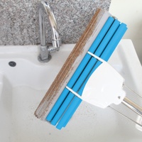 Serpillère en éponge Realida, nouveau design, avec manche long en métal pour le nettoyage de la cuisine et de la salle de bain