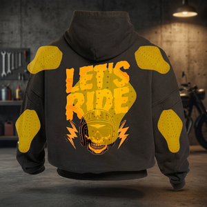 Nouvel arrivage : Sweat à capuche moto personnalisé à grand imprimé en polyester/coton, 380 GSM, coupe oversize, séchage rapide, unisexe, épais, avec 2 protections - Product Image 3