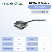 Moteur pas à pas micro-encadré Nema 11, 1,8°, 2 phases, 0,01 N.m, 1,85 V, 0,5 A, 30 g pour imprimante 3D, caméra, robot médical, dispositif de précision
