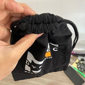Wholesale Hot Selling Custom Black Flat Soft Canvas Cotton Drawstring <b>Bag</b> Silk Screen Logo Cotton Brush Drawstring Dust <b>Bag</b> - Product Image 3