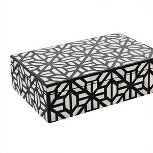 High Demand Bone & Resin Inlay Storage <b>Box</b> With Geometric Pattern Inlay Design For Jewelry Organizers <b>Decorative</b> <b>Cardboard</b> <b>Box</b> - Product Image 1