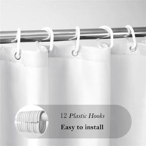 Водостойкая белая подкладка для душа Водонепроницаемая мягкая ткань моющаяся занавеска для душа - Product Image 3