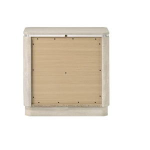 Contemporary 1pc Nightstand English Dovetail <b>Drawers</b> Stainless Steel Pull Curved Edges Gray Finish Bedroom <b>Storage</b> - Product Image 3