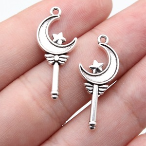 Antik Gümüş Çinko Alaşım Yıldız Sihirli Değnek Charm Kolye DIY Kolye Bilezik Takı Yapımı Toptan Malzemeleri - Product Image 1