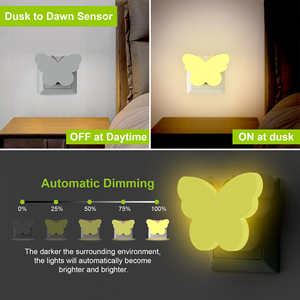 Lampe de nuit LED en forme de papillon, lampe décorative pour chambre à coucher, décoration intérieure, matériau ABS écologique, éclairage intérieur blanc chaud - Product Image 4
