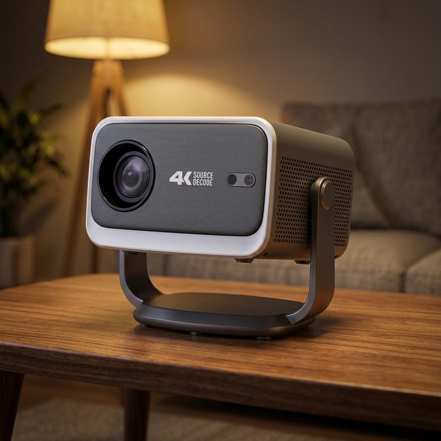 Smart 4K LED Projector with Auto Focus & Keystone Correction Built-in Speakers Android 14 5G WiFi Portable Home Cinema