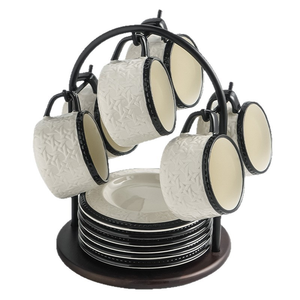 Juego de Tazas de Café de Cerámica con Diseño de Mimbre, de Alta Gama, Exquisito, para Regalo de Boda o Fiesta, Diseño de Dibujos Animados, Capacidad de 420 ml, Apto para Microondas y Lavavajillas - Product Image 5