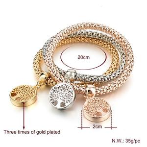 Explosive <strong>Models</strong> Fashion Jewelry Accessories Chunky Chain Stretchable Size <strong>Bangle</strong> Tree of Life Bracelet Set for Women - Product Image 2