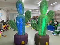 Ballon gonflable en tissu Oxford en forme de cactus avec ventilateur intégré et lumières LED, résistant aux intempéries pour la décoration de jardin