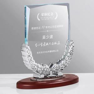 Escudo <span class=keywords><strong>de</strong></span> cristal a precio <span class=keywords><strong>de</strong></span> fábrica con placa <span class=keywords><strong>de</strong></span> cristal con base <span class=keywords><strong>de</strong></span> madera - Product Image 5