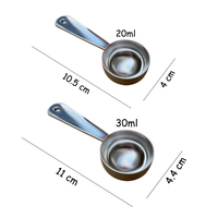 Ensemble de cuillères doseuses de qualité supérieure pour la pâtisserie, en acier inoxydable 18/8, 20 ml et 30 ml, pour sucre, farine, protéines en poudre, liquides, adaptées aux pots à épices