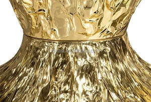 Cao Hàng Đầu Kích Thước Lớn Bàn Ăn Đặt Phòng Đánh Bóng Brass Cơ Sở <span class=keywords><strong>Dinning</strong></span> Bảng Biệt Thự Hoàng Gia Tiệc 10 12 Chỗ Ngồi Dài Bàn Ăn Tối - Product Image 3