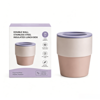 Boîte à lunch isotherme pliable en acier inoxydable 304 de 750 ml, à double paroi, écologique, résistante aux fuites et compatible lave-vaisselle