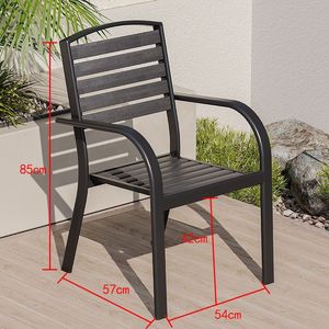 2025 phổ biến hiện đại màu đen Patio bàn ghế không thấm nước vườn bộ với <span class=keywords><strong>WPC</strong></span> đồ gỗ ngoài trời cho Sân khách sạn công viên - Product Image 6