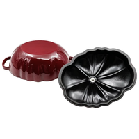 Cocotte en fonte émaillée en forme de tomate avec poignées pour cuisinière et four, pot à ragoût de haute qualité
