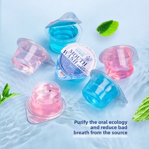 น้ำยาบ้วนปากแบบเจลลี่ 12 มล. สีฟ้า/ชมพู รสชาติอื่นๆ บรรจุภัณฑ์แยกชิ้น สดชื่น กลิ่นหอม สำหรับโรงแรม ขายส่ง แบบใช้แล้วทิ้ง จากผู้ผลิต OEM - Product Image 4