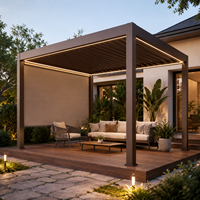 Pergola OEM avec toit à lames motorisées, télécommande, protection UV, en aluminium, étanche, installation facile, pour jardin chinois