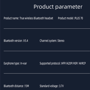 Écouteurs sans fil TWS 70 étanches avec contrôle tactile, basses profondes et micro intégré pour la vente en gros d'électronique grand public - Product Image 6